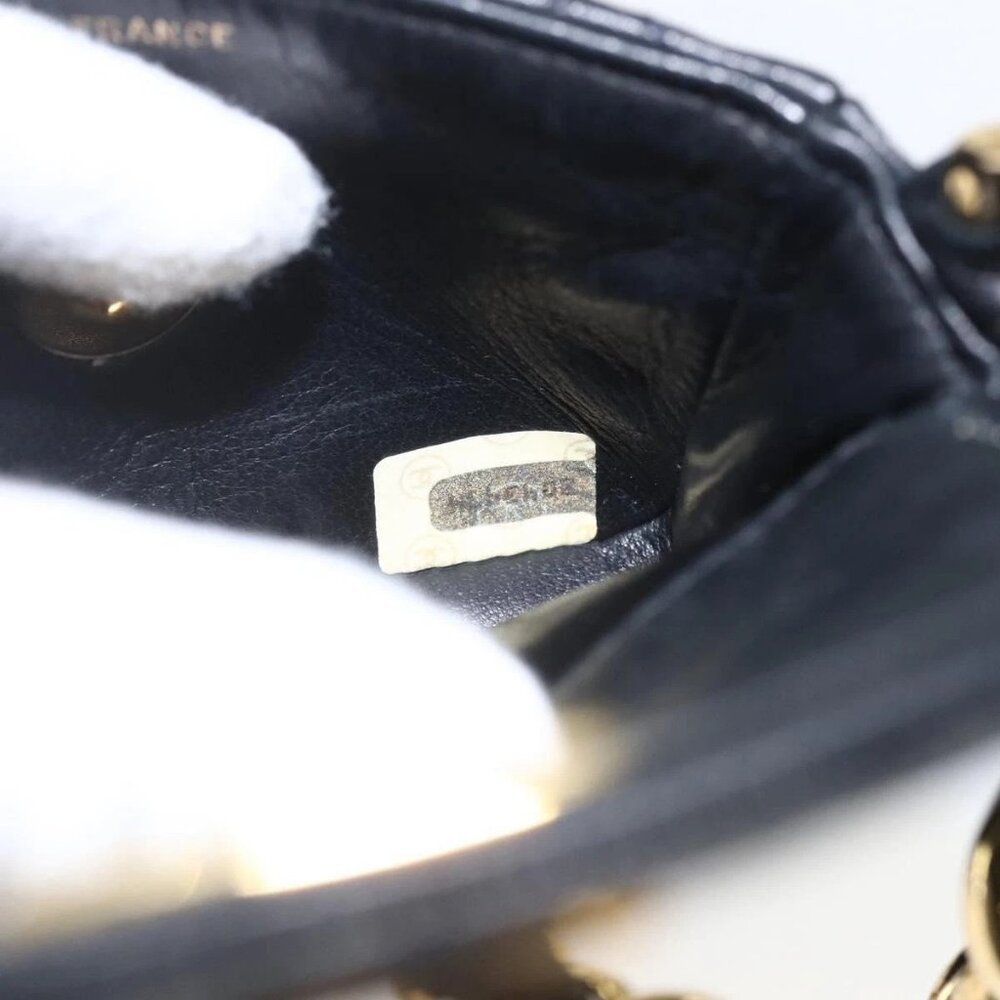 CHANEL Chain Mini Matelasse 11 Shoulder Bag Lamb Skin Black CC Auth 158892SM - Picture 10 of 16